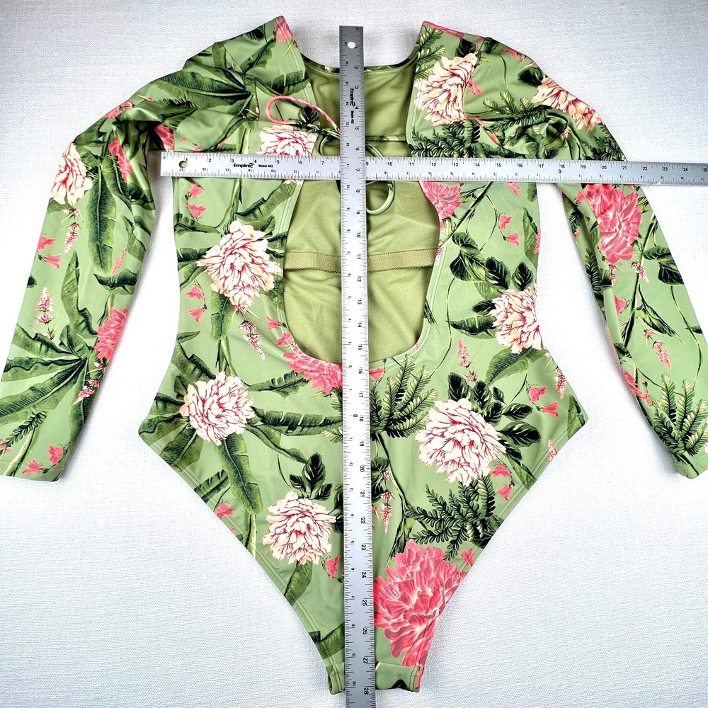 Aquabendita Target Peony Floral Long Sleeve 1 Piece Swimsuit Bodysuit XL/16 NWT - Picture 14 of 15
